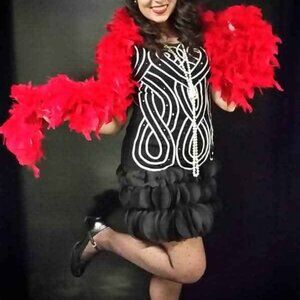 1920s Style Cocktail Flapper Art Deco Dress